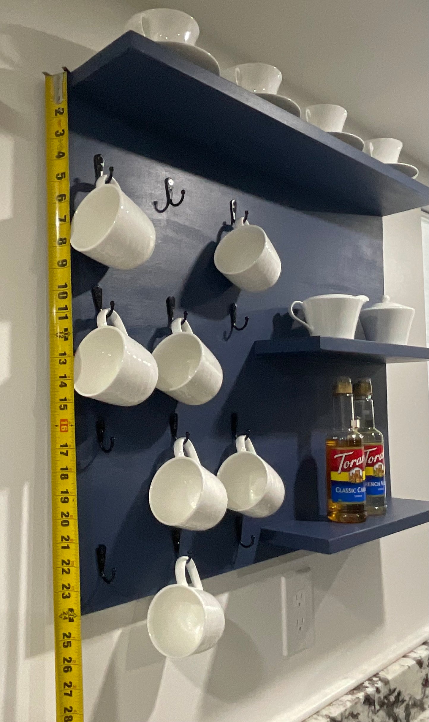 Coffee shelf, Multiple Coffee Cup Holder, Kitchen Shelf, Kitchen Coffee Rack, Coffee Display